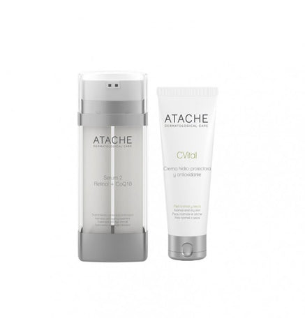 Pack Vital Age Soro 2. Retinol+COQ10 + CVital} Creme Hidro-Protetor e Antioxidante - ATACHE